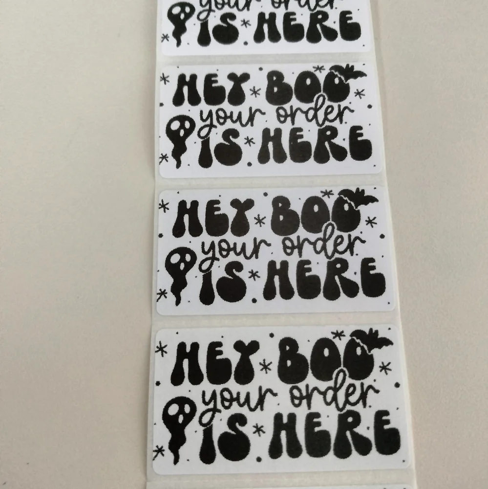 💙100 Hey Boo- Shipping Labels Thermal Packaging Stickers 2.25
